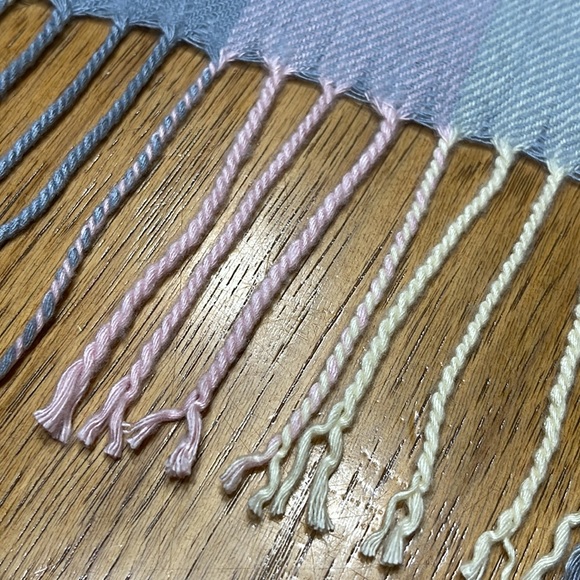 COACH Vintage Check Plaid Wool Cashmere Fringe Scarf - Picture 7 of 8